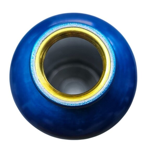 Lacoste Essential Sport Blue Metal Water Bottle Orange Carabiner Clip 8" Tall - Picture 7 of 8